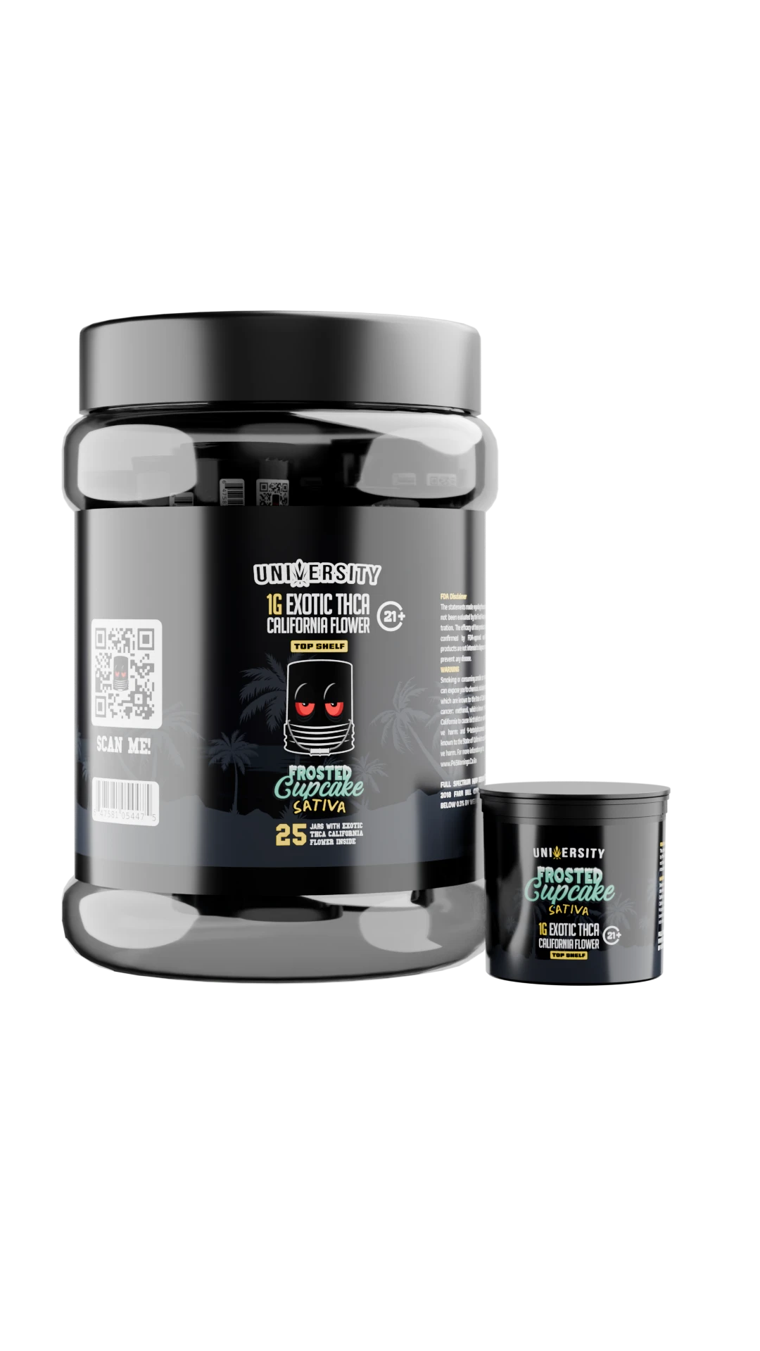 THCA 1g Flower Big Jar – Frosted Cupcake – NO BG