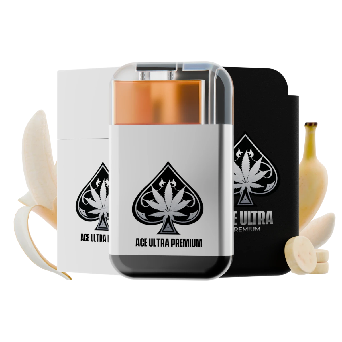 Ace Ultra Premium THCA Liquid Diamond Disposable Vape 5 Pack — Banana Kush flavor