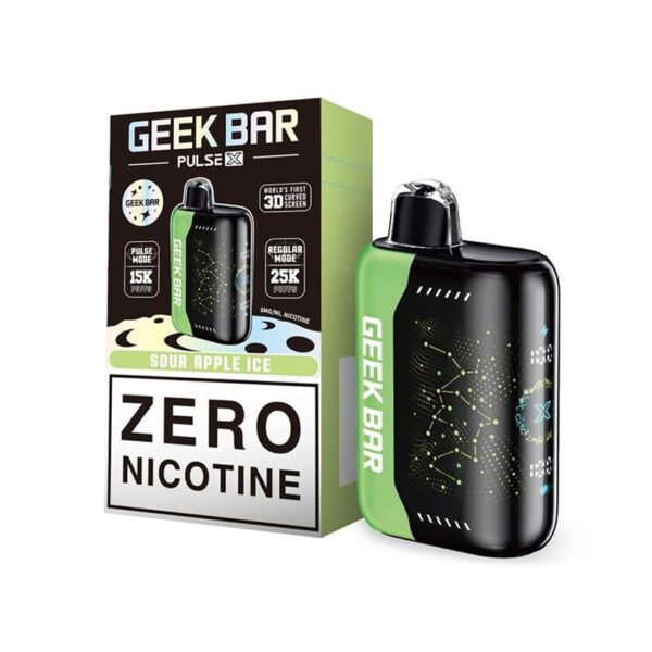 geek bar-pulse-zero nicotine-sour apple ice